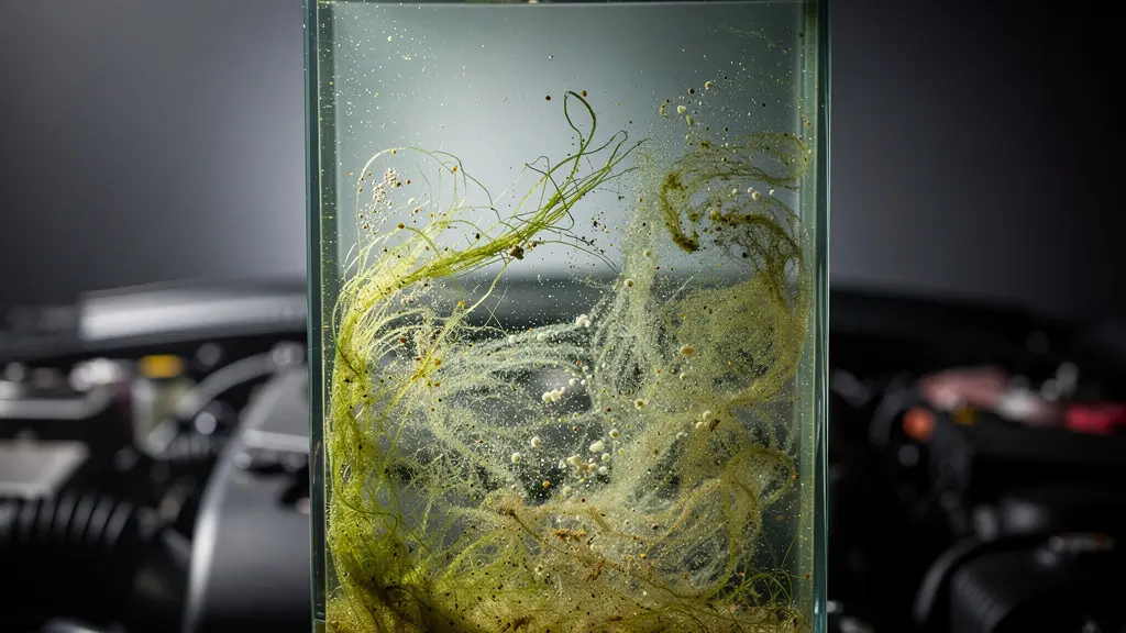 Microscopische weergave van bacteriëngroei in stilstaand water