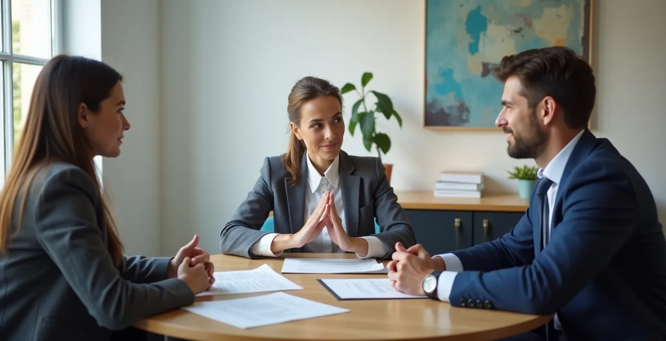 Professionele bemiddelingssetting met neutrale sfeer