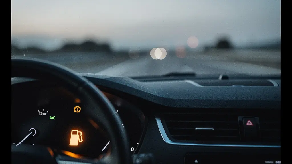 Waarschuwingslampje voor laag remvloeistofpeil op autodashboard