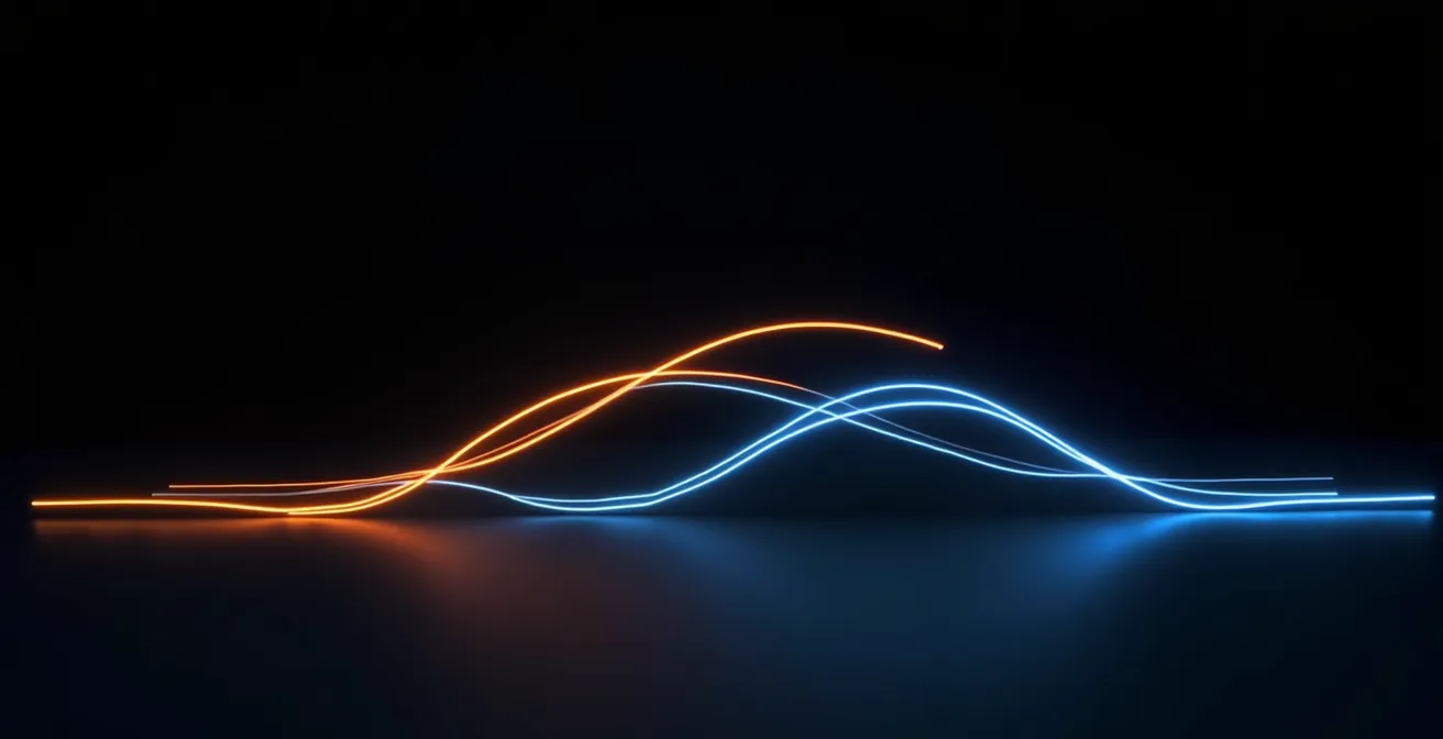 Grafische weergave van twee curves op computerscherm zonder leesbare tekst